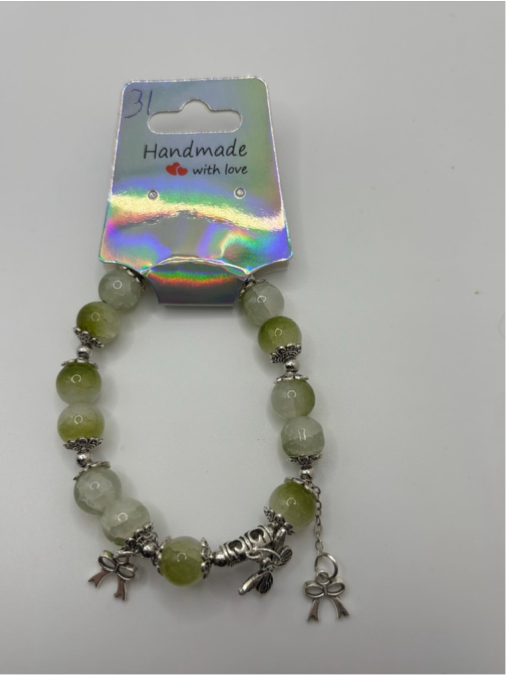 Green Beaded Bracelet NWOT